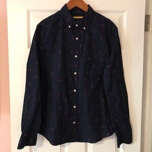 Prince and fox men’s button down shirt blue M